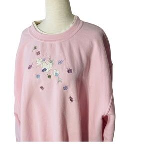 VINTAGE TOP STITCH by MORNING SUN Embroidered Hearts Sweatshirt